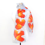Load image into Gallery viewer, autumn leaf silk scarf
