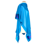 Load image into Gallery viewer, womens shawl pure silk blue hand painted pure silk one size handmade by Lynne Kiel made in Canada
