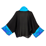 Load image into Gallery viewer, BLUE IRIS KIMONO  HAND PAINTED  Pure Silk Original One Size
