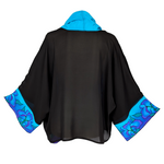 Load image into Gallery viewer, BLUE IRIS KIMONO  HAND PAINTED  Pure Silk Original One Size
