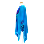 side view hand painted silk caftan top handmade by Lynne Kiel