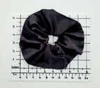Jumbo vlack ponytail holder pure silk charmeuse satin handmade by Lynne Kiel made in canada