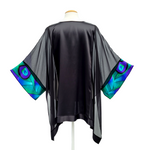 Load image into Gallery viewer, one size ladies top black back pure silk hand made by Lynne Kiel
