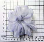 Load image into Gallery viewer, pure silk organza oversized jumbo scrunchie silver blue color
