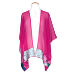 Load image into Gallery viewer, one size ladies top hand painted pink pure sik shawl handmade by Lynne Kiel made in Canada
