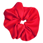 Load image into Gallery viewer, red large silk scrunchie hair tie ponytail holder handmade iin Canada by Lynne Kiel
