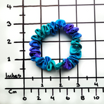 Load image into Gallery viewer, NORTHERN LIGHTS Purple Green Blue SKINNY SCRUNCHIE Hand Painted Silk

