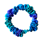 NORTHERN LIGHTS Purple Green Blue SKINNY SCRUNCHIE Hand Painted Silk