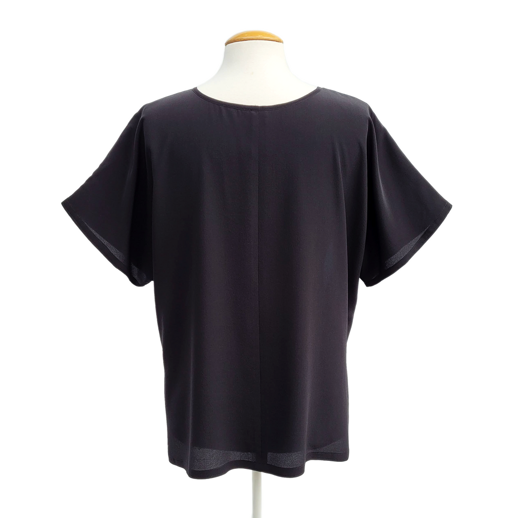 pure silk ladies top black back