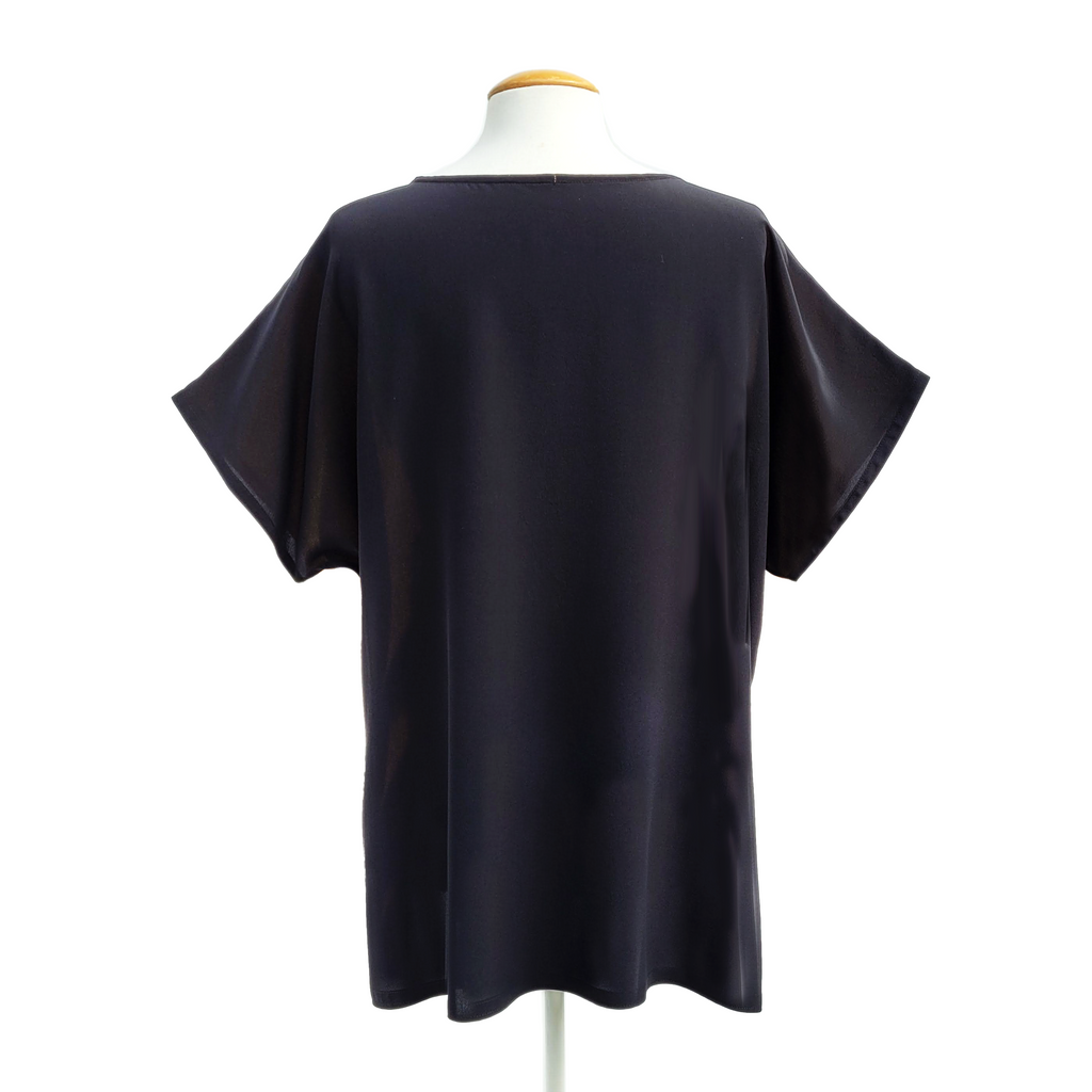 MODERN ART Colorful Yellow Abstract Painted Silk T-Top Soft Loose Fit