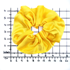 pure silk yellow oversized jumbo scrunchie ponytail holder hair tie handmade in Canada by Lynne Kiel