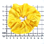 Load image into Gallery viewer, pure silk yellow oversized jumbo scrunchie ponytail holder hair tie handmade in Canada by Lynne Kiel
