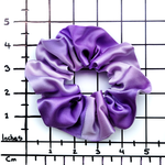 Load image into Gallery viewer, medium size purple silk scrunchie ponytail holder hair accessory handmade by Lynne Kiel
