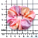 Load image into Gallery viewer, medium size hair scrunchie ponytail holder hand dyed pure silk pink color
