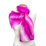 Load image into Gallery viewer, silk scarf pink and white color hand painted tie dyed long scarf handmade by Lynne Kiel
