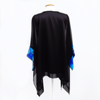 slow fashion top painted silk black blue caftan handmade by Lynne Kiel
