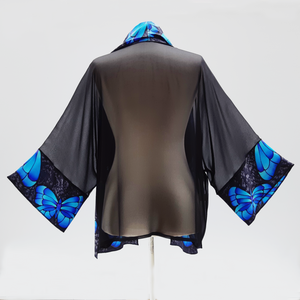 hand painted silk kimono top one size women's clothing handmade in Canada by Lynne Kiel