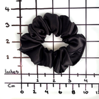 MIDNIGHT BLACK Medium Small Skinny 3 PC Silk SCRUNCHIE PARTY SET