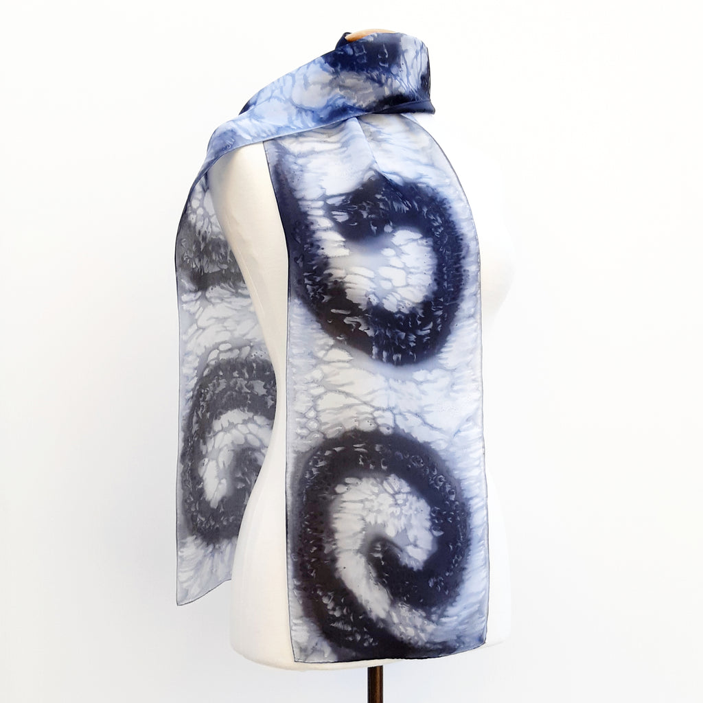 painted silk scarf