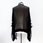 Load image into Gallery viewer, Painted silk shawl sheer black

