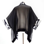 Load image into Gallery viewer, painted silk kimono shawl black
