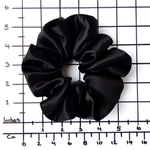 Load image into Gallery viewer, black silk satin hair scrunchie for yoga and gymnastics

