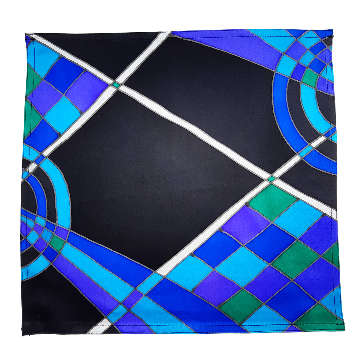 design silk pocket square men's fashion hand painted silk by Lynne Kiel