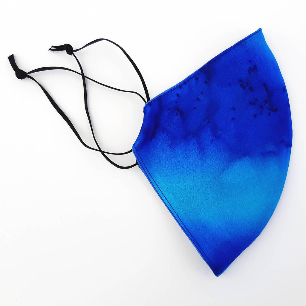 satin facemask blue