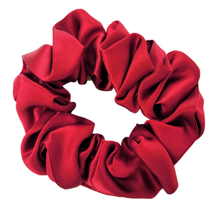 Medium size silk scrunchie pony tail holder  crimson red handmade by Lynne Kiel