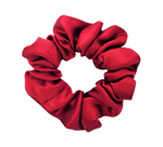 Load image into Gallery viewer, pure silk small scrunchie ponytail holder hair accessory crimson red handmade by Lynne Kiel
