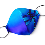 3 layer silk facemask dragonfly design artwork handmade by Lynne Kiel