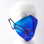 Load image into Gallery viewer, dragonfly design hand painted silk facemask made in Canada
