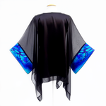 Load image into Gallery viewer, painted silk black caftan top for ladies made in Canada by Lynne Kiel
