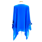 Load image into Gallery viewer, blue silk long top for women hand painted silk fashion made in Canada
