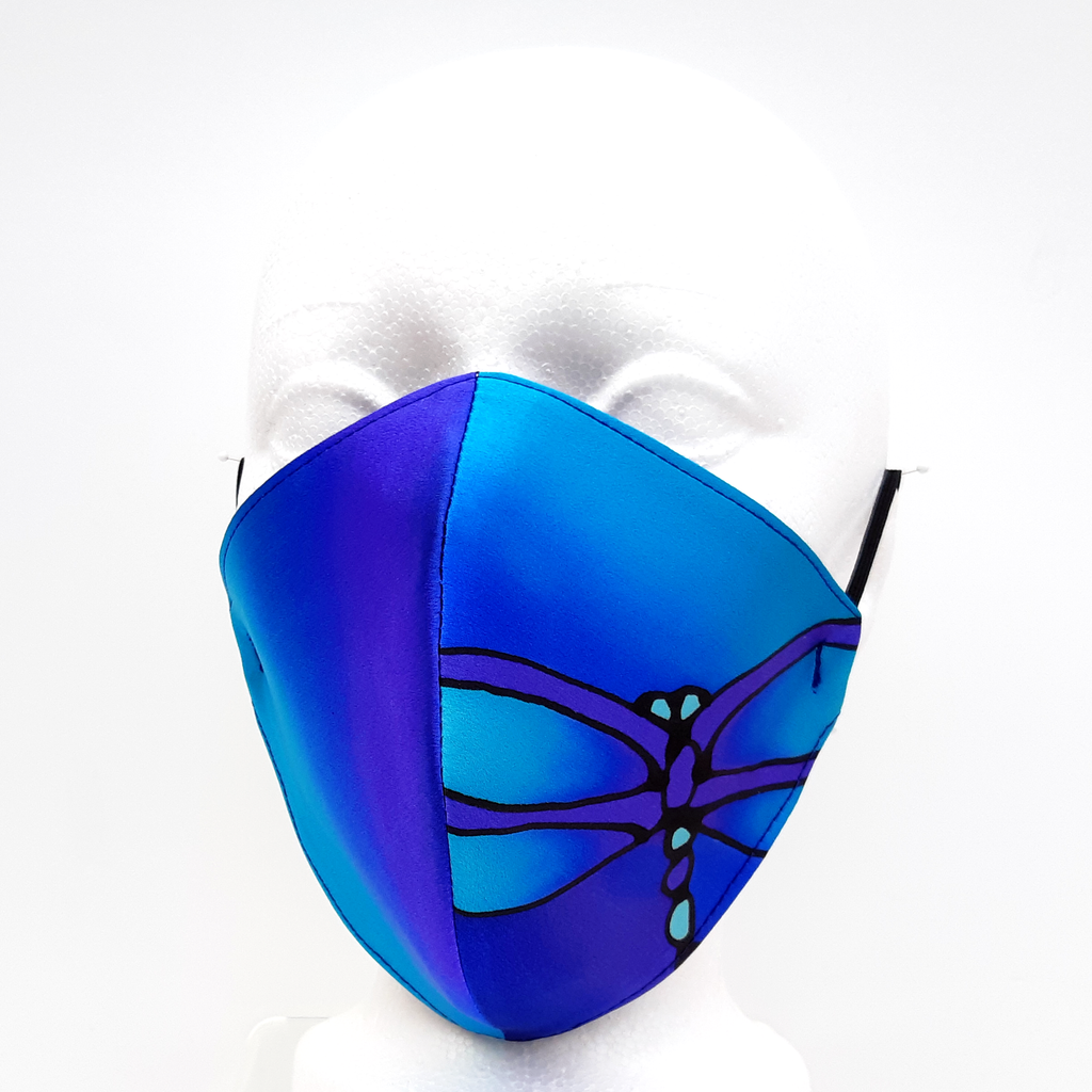 blue silk face mask