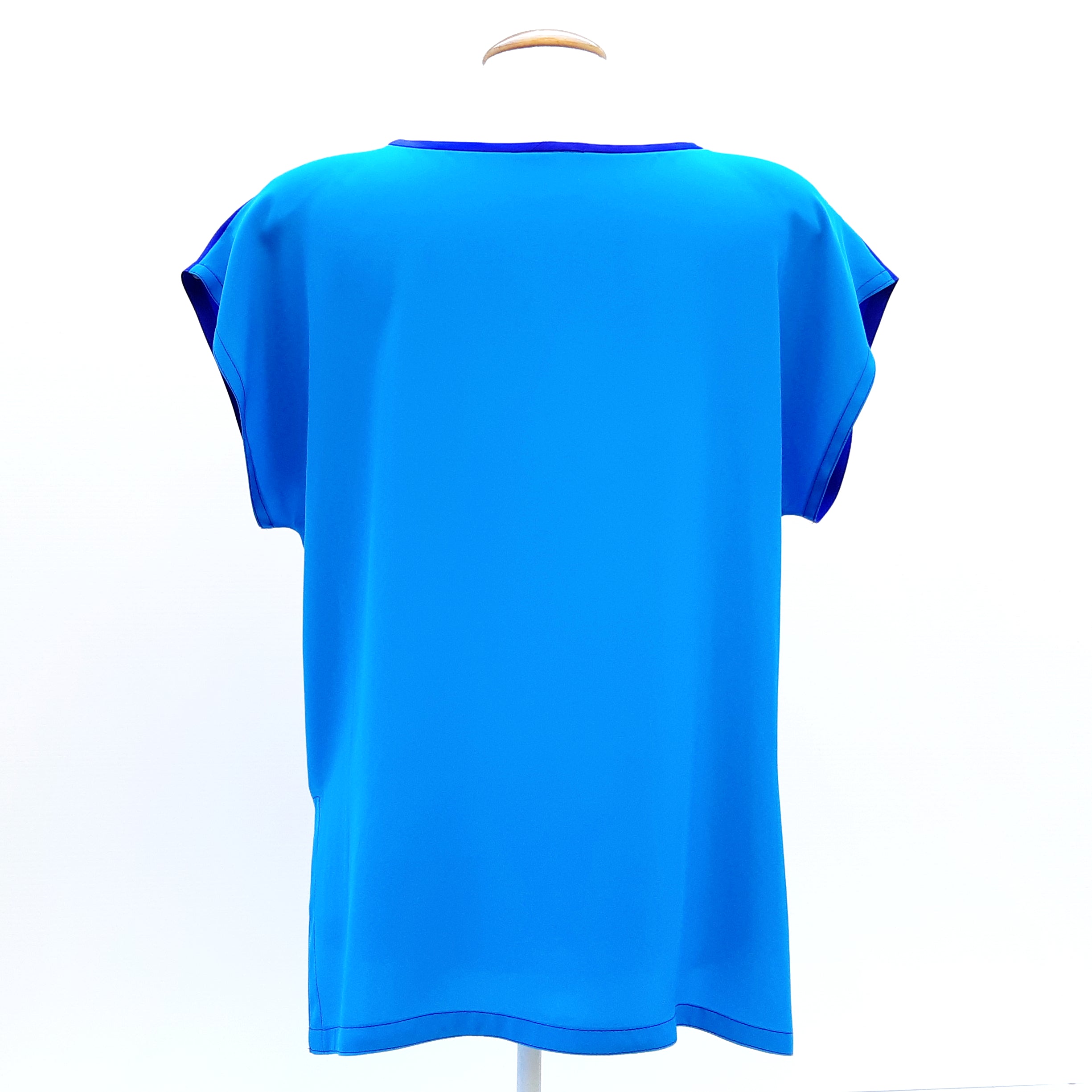 painted silk short sleeve top