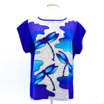 Load image into Gallery viewer, painted silk blue top
