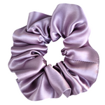 Load image into Gallery viewer, medium size scrunchie ponytail holder pure silk mauve pink handmade in Canada by Lynne Kiel
