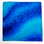 Load image into Gallery viewer, Blue Navy painted silk pocket square men&#39;s fashion accessory made by Lynne Kiel
