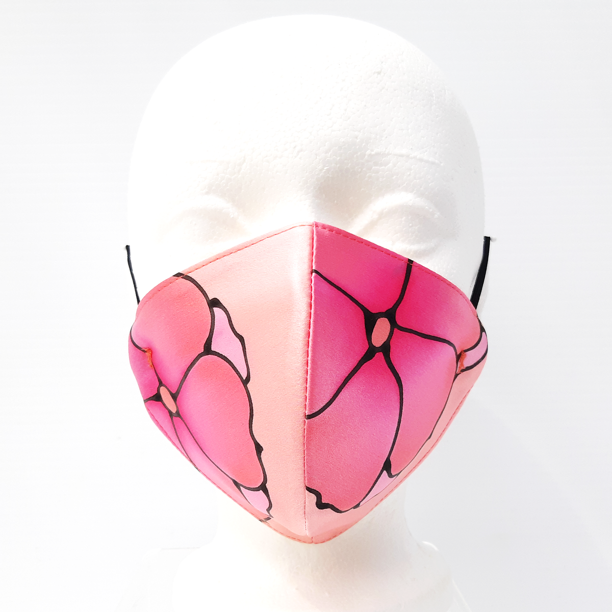 Pure silk satin facemask 2 layers hypoallergenic washable
