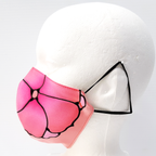 hand painted double layer pink silk facemask