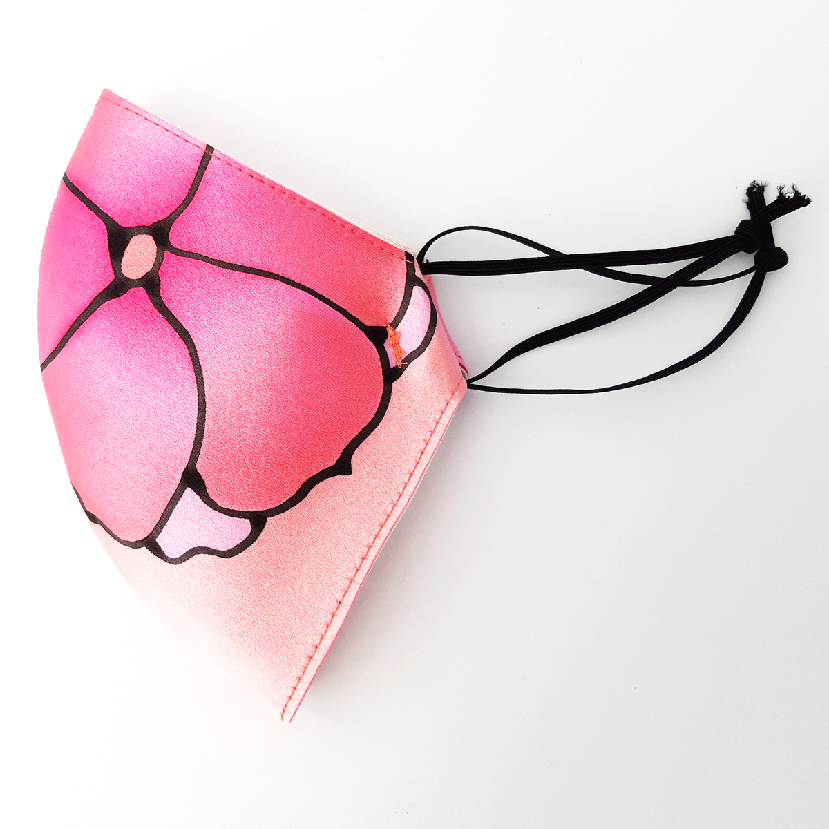 ladies spring fashion pink silk facemask