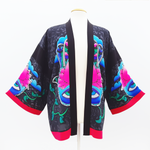 Load image into Gallery viewer, painted silk kimono black
