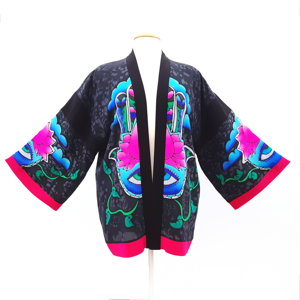 painted silk kimono jacket