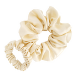 Load image into Gallery viewer, Ivory pure silk hair scrunchie made in Canada handmade by Lynne Kiel
