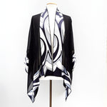 Load image into Gallery viewer, Painted silk shawl black white 
