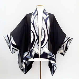painted silk kimono shawl