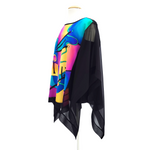 Load image into Gallery viewer, hand painted silk poncho top one size ladies fashion design made by Lynne Kiel

