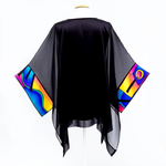 Load image into Gallery viewer, Plus size caftan top black silk for weddings and cruise wear made in Canada
