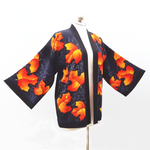 Load image into Gallery viewer, hand painted silk clothing Maples leaf Kimono Handmade in Canada by Lynne Kiel
